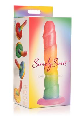 SIMPLY SWEET 6.5 SIMPLY SWEET 6.5" SWIRL RAINBOW DILDO