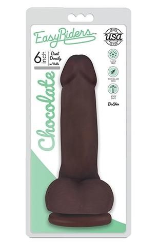 Easy Riders 6" Slim Bioskin Dong With Balls Chocolate