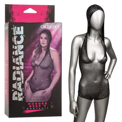 Radiance Plus Sized Hooded Deep V Bodysuit Radiance Plus Sized Hooded Deep V Bodysuit