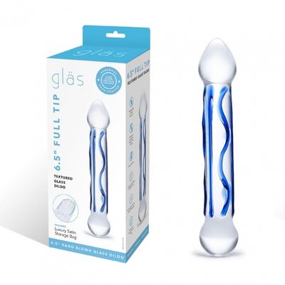 6.5" Full Tip Textured Glass Dildo
