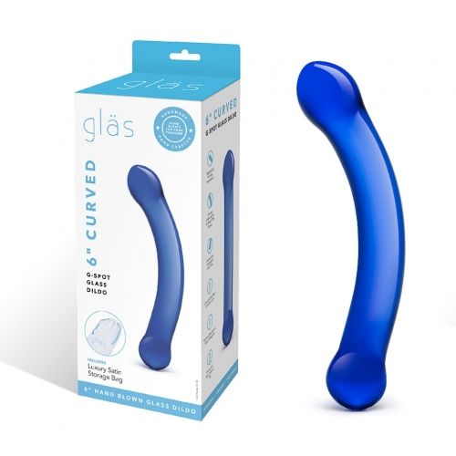 6.5" Curved G-Spot Glass Dildo