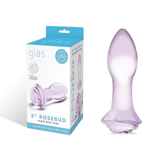 5" Rosebud Glass Butt Plug