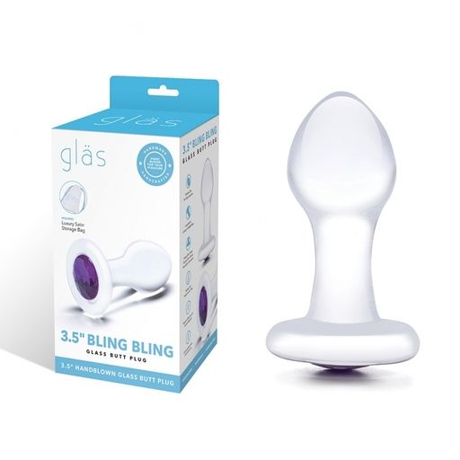 3.5" Bling Bling Glass Butt Plug