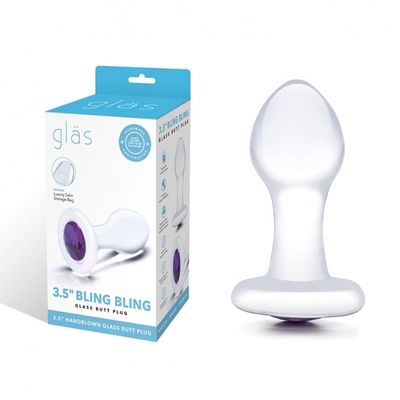 3.5" Bling Bling Glass Butt Plug