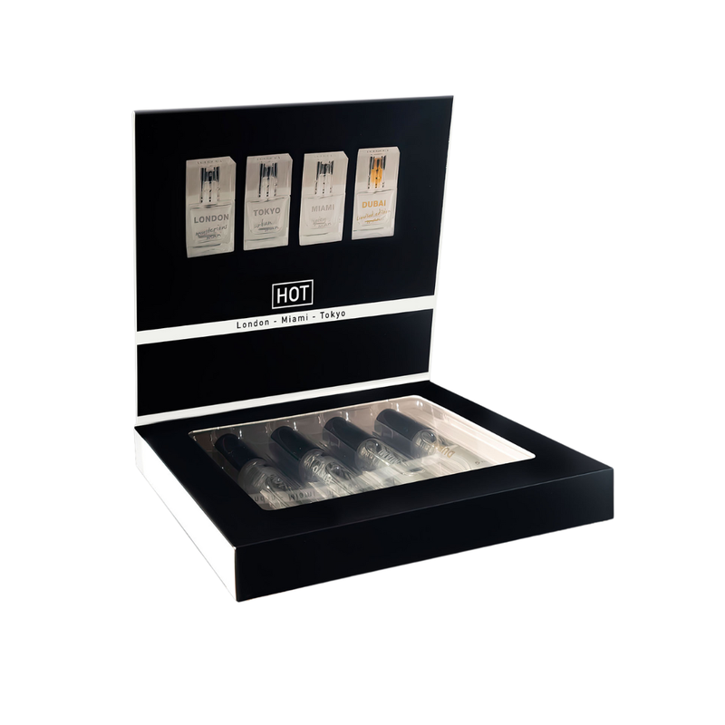 HOT Pheromone Perfume Tester-Box LMTD men - 4x5ml HOT Pheromone Perfume Tester-Box LMTD men - 4x5ml