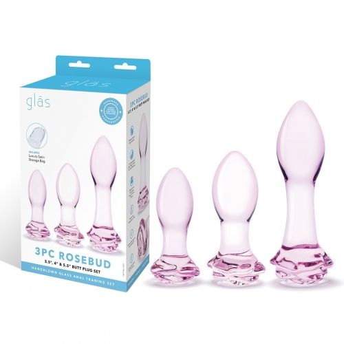 3PC Rosebud Butt Plug Set