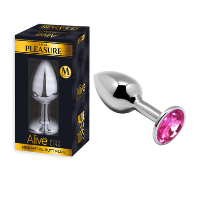 MINI METAL BUTT PLUG ANAL PLEASURE PINK M MINI METAL BUTT PLUG ANAL PLEASURE PINK M