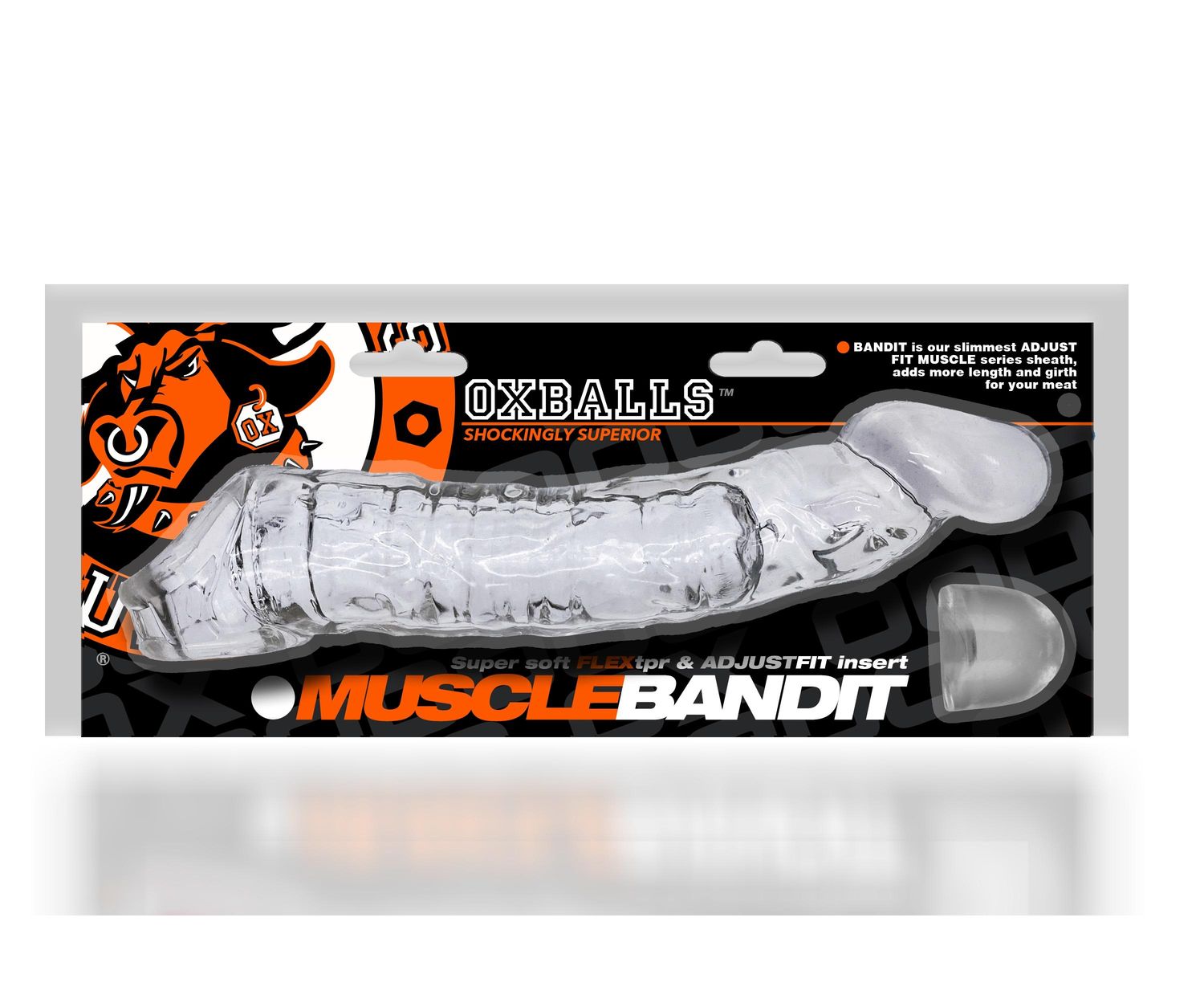 OXBALLS MUSCLE BANDIT slimmest fit cocksheath CLEAR