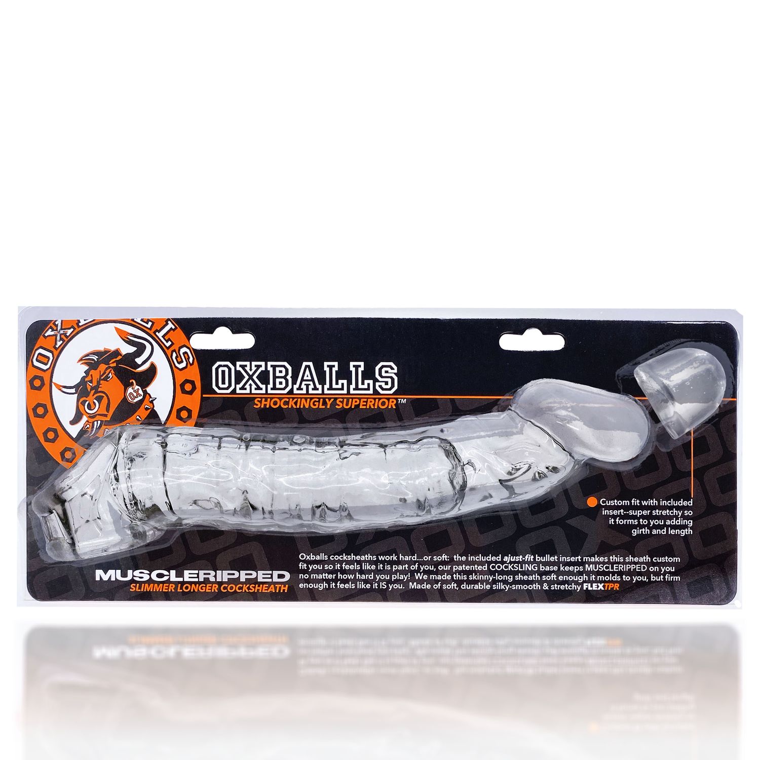 OXBALLS MUSCLE RIPPED long veiny cocksheath CLEAR