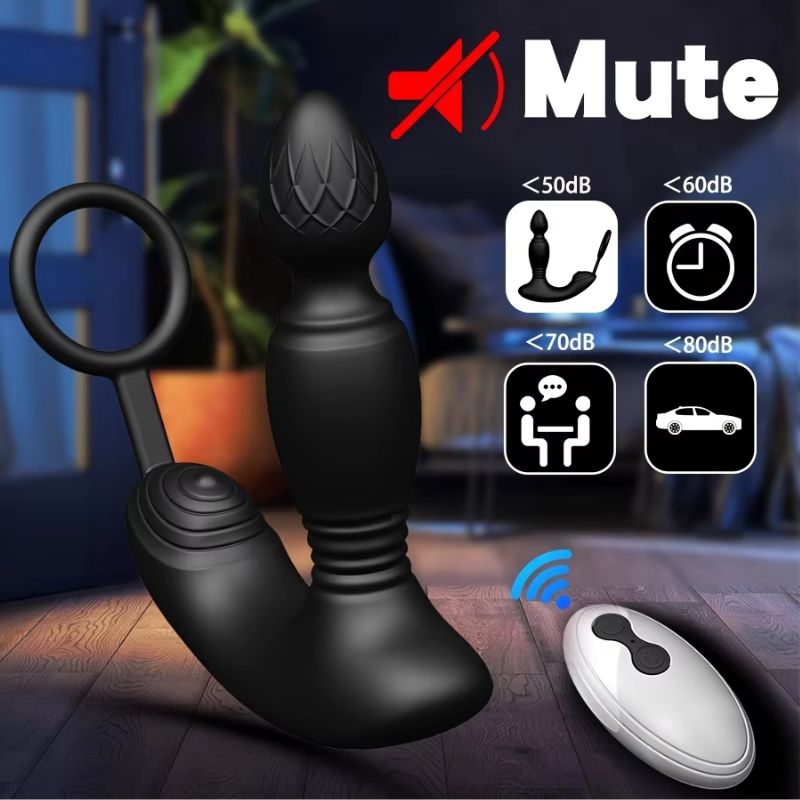 Thrusting Anal Vibrator & Penis Ring Thrusting Anal Vibrator & Penis Ring