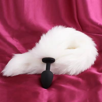White fox fur butt plug