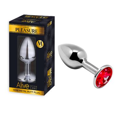 MINI METAL BUTT PLUG ANAL PLEASURE RED M MINI METAL BUTT PLUG ANAL PLEASURE RED M