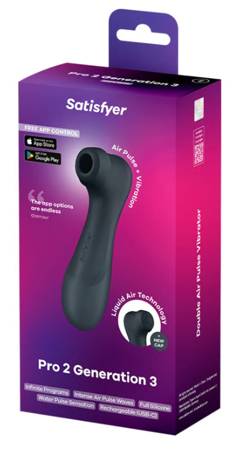 Satisfyer Pro 2 Generation 3 With Liquid Air Technology, Vibration and Bluetooth/App - Black