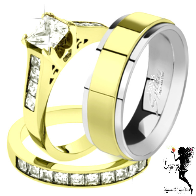 Three Piece Bridal Set With His Spinning Band All Sizes Available!