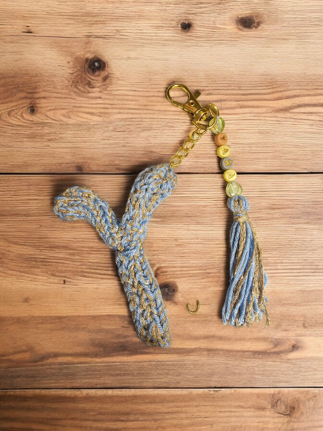 Name and Letter bag charm