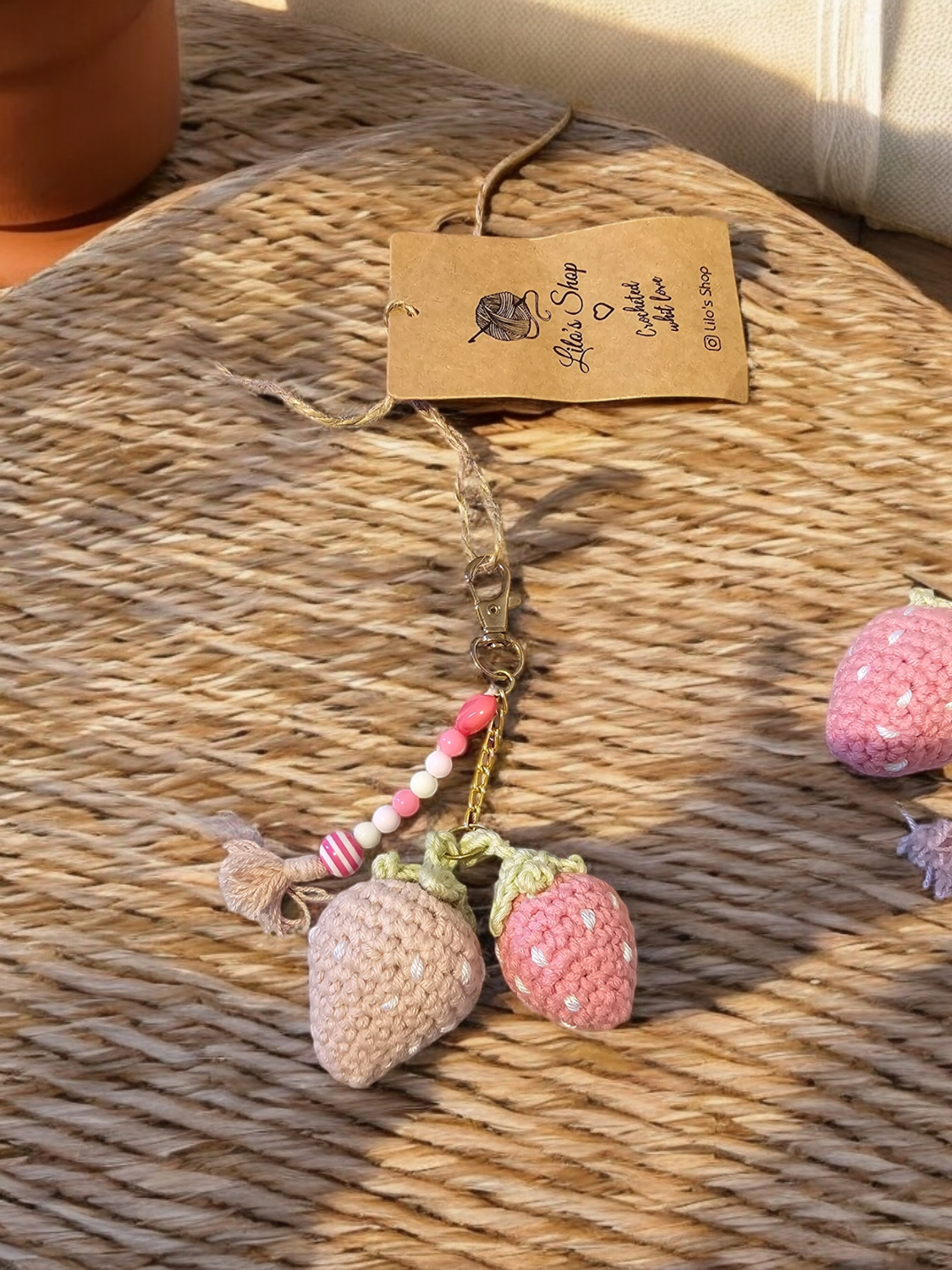 Strawberry bag charm
