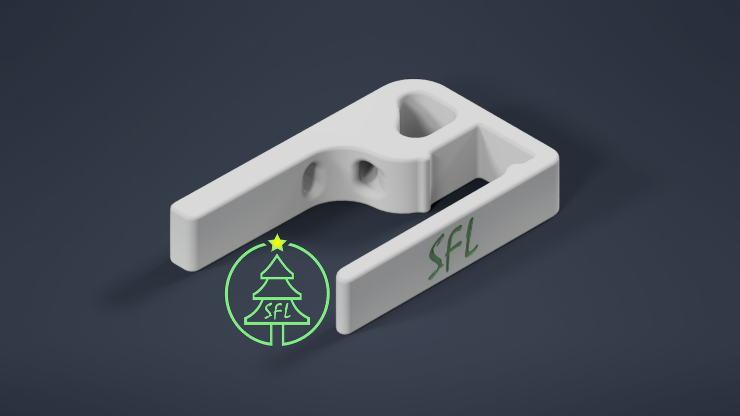 Icicle Slip Fit Gutter Clip, Cable Hook Selection: Standard - No Cable Hook, First Hole Spacing Selection: Short (8mm from top edge)
