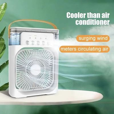 &quot;Portable Evaporative Air Cooler: Mini Air Conditioner Fan with 7 Colors LED Light, 1/2/3 H Timer, 3 Wind Speeds, and 3 Spray Modes&quot;