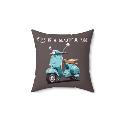 Vespa Square Pillow, Sizes: 14&quot; × 14&quot;