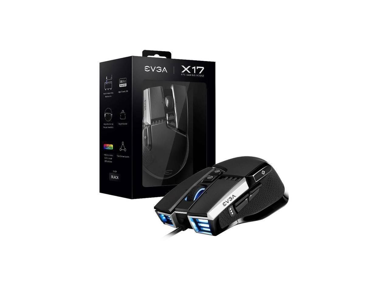 EVGA Gaming Mouse Wired 16000DPI 10Buttons Black