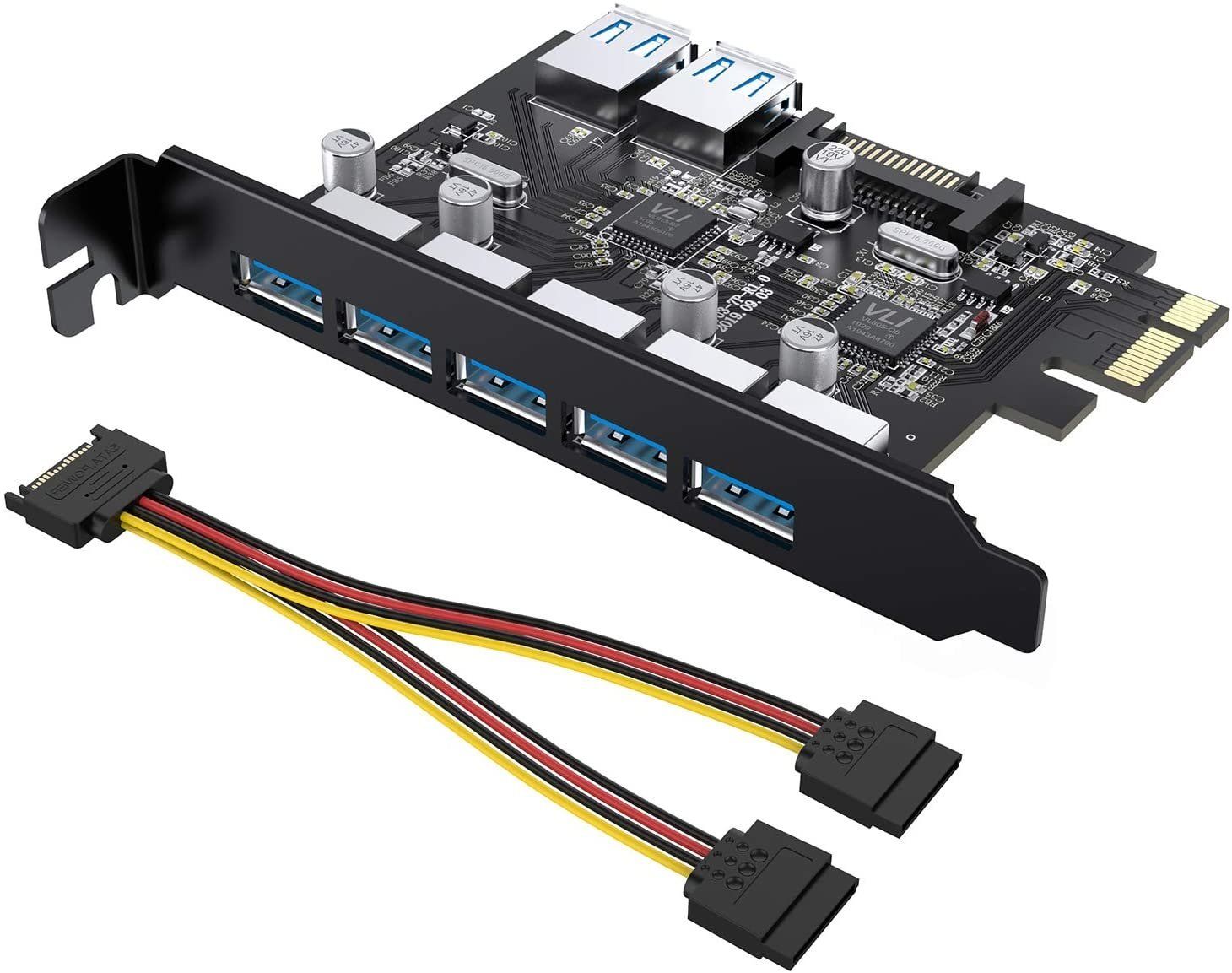 Tiergrade Superspeed 7 Port PCI-E to USB 3.0 Expansion Card