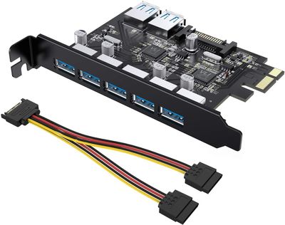 Tiergrade Superspeed 7 Port PCI-E to USB 3.0 Expansion Card