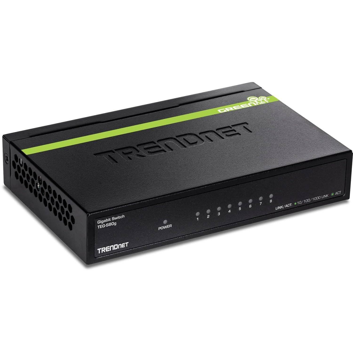 8-Port TRENDnet  Unmanaged Gigabit GREENnet Desktop Metal Switch
