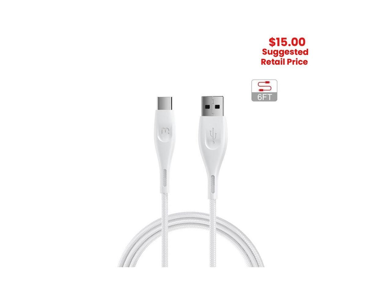 MyBat Pro - USB-C Data Cable 6ft (White)