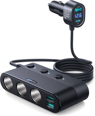 JOYROOM 139W Car Charger Adapter with PD30W Charge(3.3FT Cable), 24V/ 12V Car Splitter Adapter