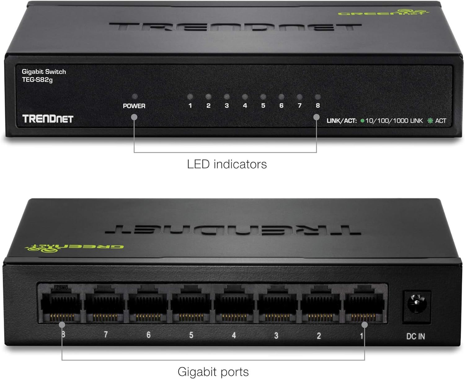 8-Port TRENDnet  Gigabit GREENnet Switch