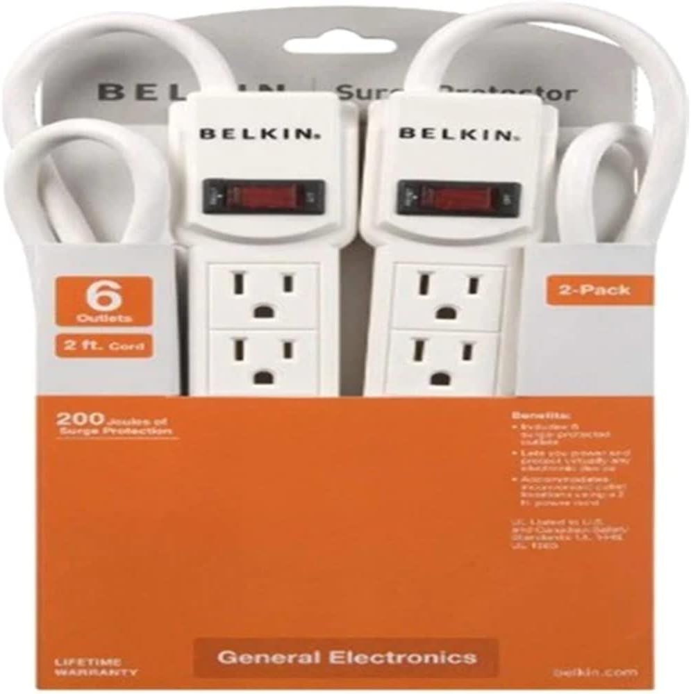 Belkin 6 Outlet SurgePrtctr w 2&#39; Cord