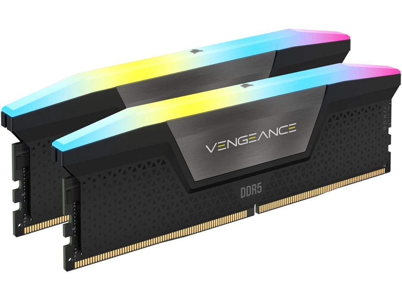 CORSAIR Vengeance RGB 64GB (2 x 32GB) 288-Pin PC RAM DDR5 6000 (PC5 48000)