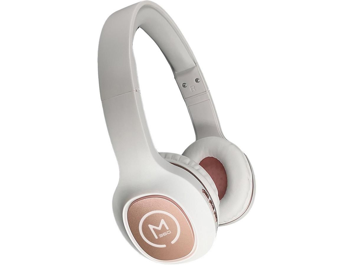 MORPHEUS 360 TREMORS WIRELESS ON-EAR HEADPHONES - BLUETOOTH 5.0 HEADSET WITH MICROPHONE STEREO WIREDWIRELESS 32 OHM WHITEROSE