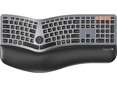 ProtoArc Backlit Wireless Ergonomic Keyboard Bluetooth and USB