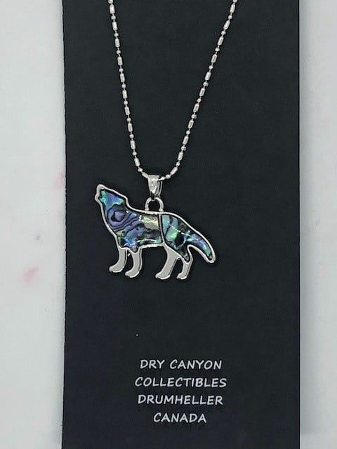 Abalone Wolf Necklace WBA029