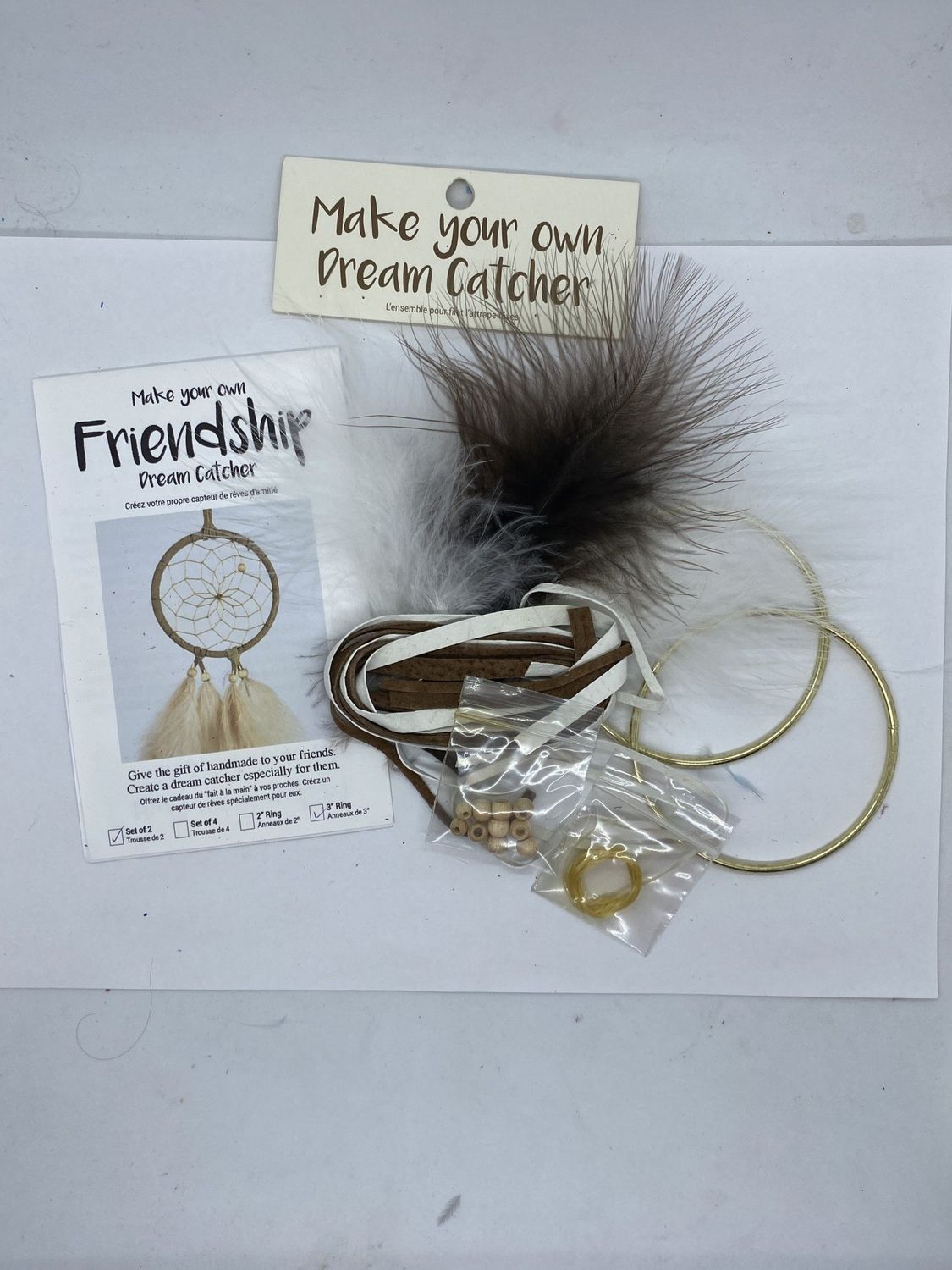 DC Kit - Set of 2 - 3&quot; Friendship Dreamcatcher Kit Natural