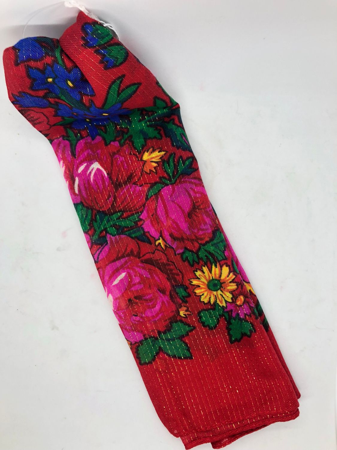Kokum Scarf, Colour: Red, Metallic/Non-Metallic: Metallic