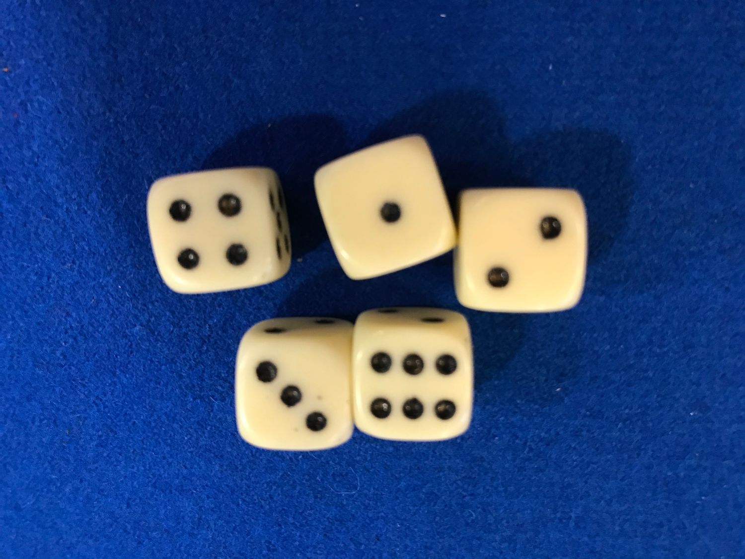 White Bagged Dice 5pc Set