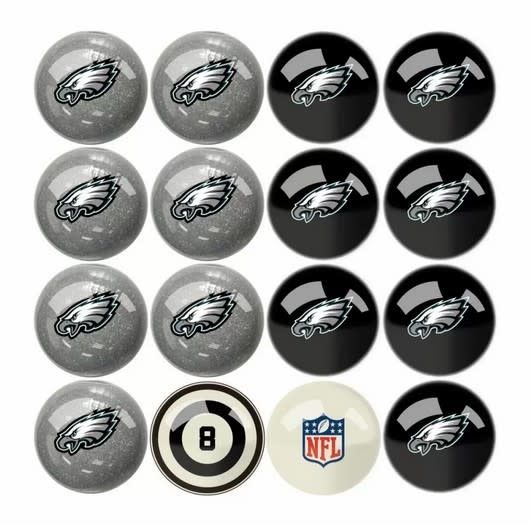 Eagles Billiard Ball Set with Numbers