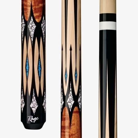 RG203 No Man&#39;s An Island Black White &amp; Turquoise Rage CUE STICK