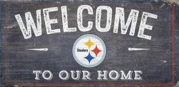 PITTSBURGH STEELERS WELCOME DISTRESSED 6x12