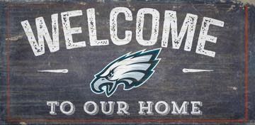 PHILADELPHIA EAGLES WELCOME DISTRESSED 6x12