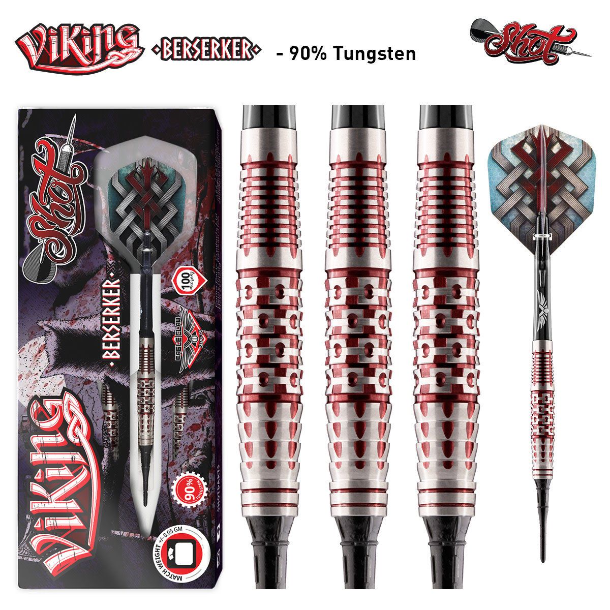 VIKING BERSERKER SOFT TIP DART SET 18GM