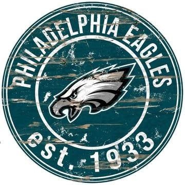 Philadelphia Eagles Round Distressed Sign 0659