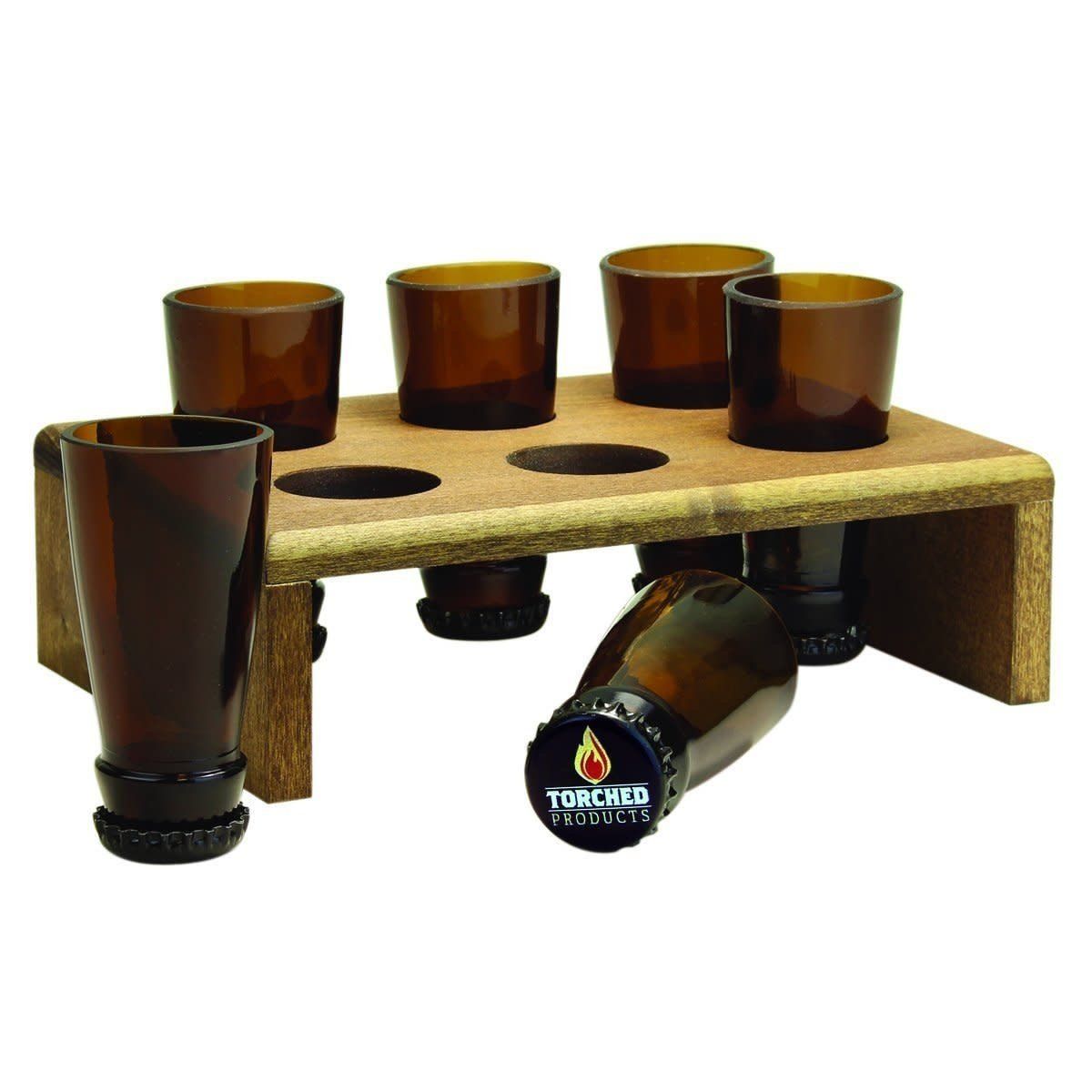 TORCHED SHOT GLASS SHOOTER DECK BEER BOTTLE SHOT GLASS 6PC SET