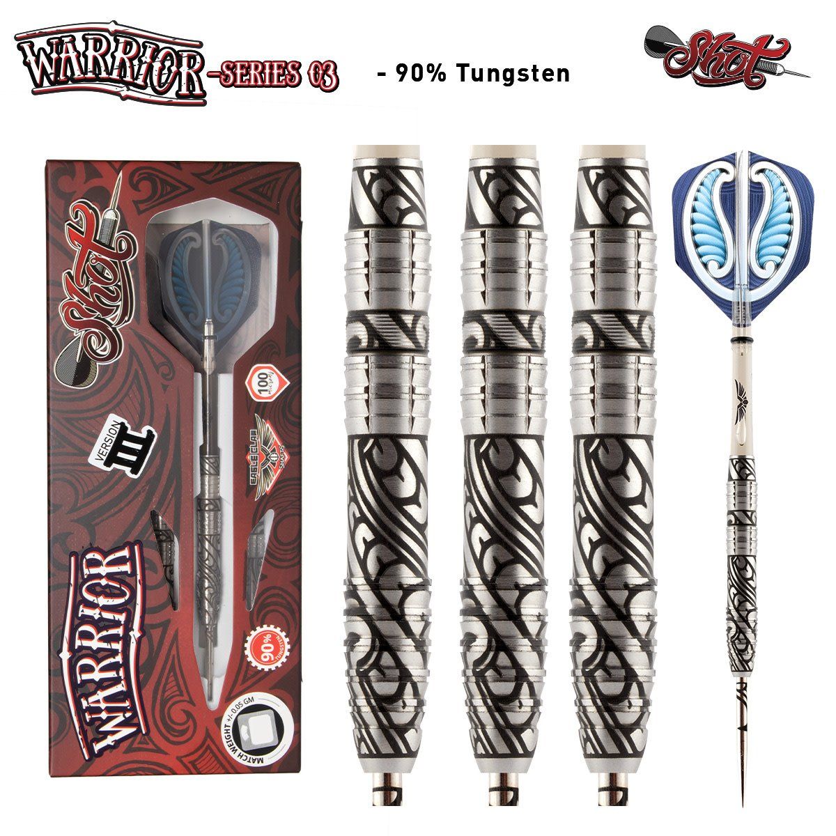 Warrior3 Series Steel Tip Dart 24gm WST-324 Dart Set