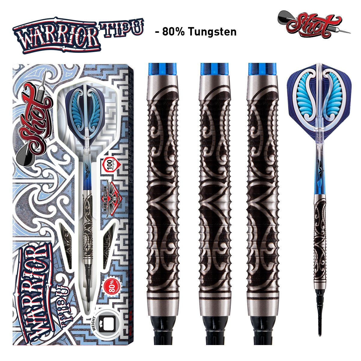 WARRIOR TIPU SOFT TIP DART SET 18GM WTSF-118