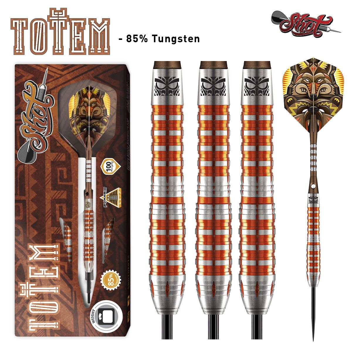 Totem 3 Series Steel Tip Dart Set Front Weighted 22gm