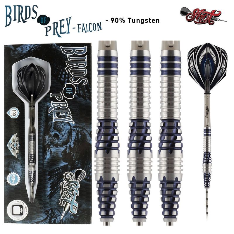 BIRDS OF PREY FALCON STEEL TIP DART SET - 90% TUNGSTEN -25GM
