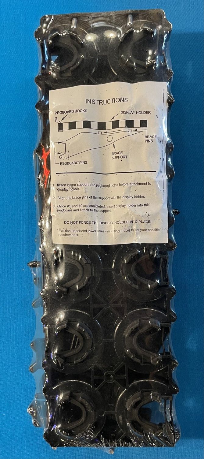12 cue Peg Hook Rack Holder  Black